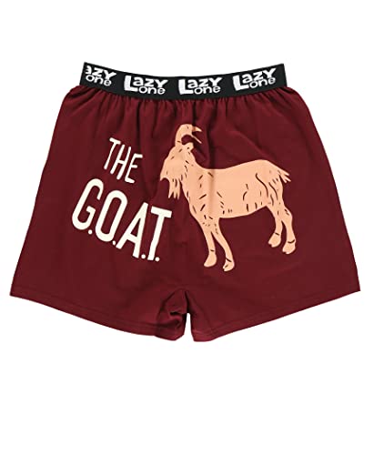 Lazy One Lustige Tier-Boxershorts, lustige Boxershorts, humorvolle Unterwäsche, Gag Geschenke für Männer, Bauernhof-Boxer, The Goat Boxer, Medium von Lazy One