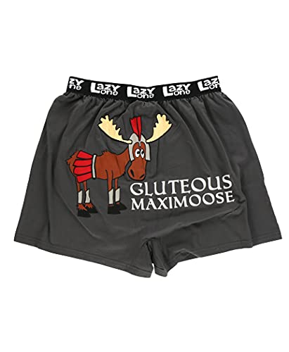 Lazy One Lustige Tierboxer, Neuheit Boxershorts, Humorvolle Unterwäsche, Gag Geschenke für Männer, Bauernhof-Boxer, Gluteus Maximoose Gladiator-Boxershorts, XX-Large von Lazy One