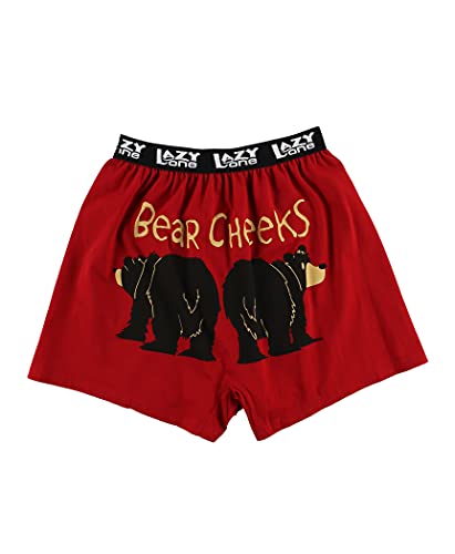 Lazy One Lustige Tierboxer, Neuheit Boxershorts, Humorvolle Unterwäsche, Gag Geschenke für Männer, Boxer mit Bären-Motiv, Bear Cheeks Boxershorts, X-Large von Lazy One