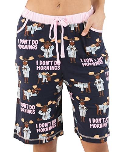 Lazy One Tier-Pyjama für Damen, niedliche Pyjama-Shorts und Oberteil, I Don't Do Mornings Bermuda, X-Groß von Lazy One