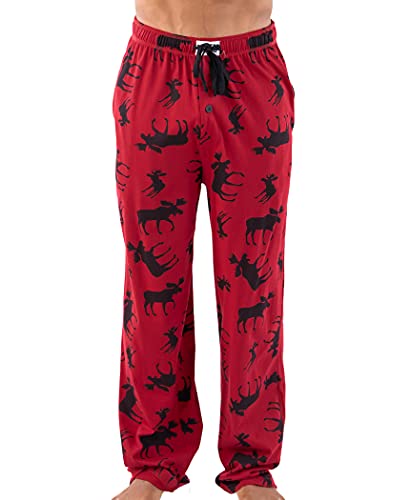Lazy One Pyjamahose mit Tiermotiv für Herren, separate Hose, Loungehose, Klassische Elch-Pyjamahose für Herren, Small von Lazy One