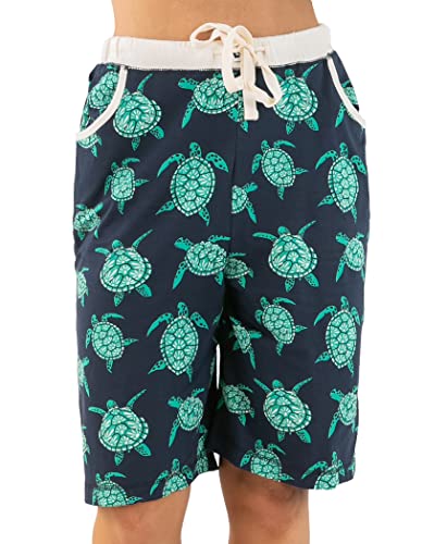 Lazy One Tier-Schlafanzug für Damen, niedliche Pyjama-Shorts und Oberteil separat erhältlich, Turtley Awesome Bermuda, Groß von Lazy One