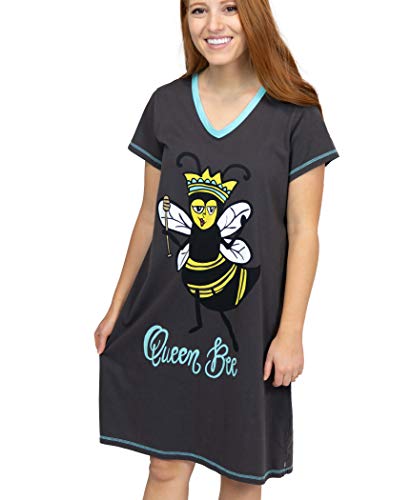 LazyOne Damen Nachtshirt "Queen Bee" Small/Medium von Lazy One