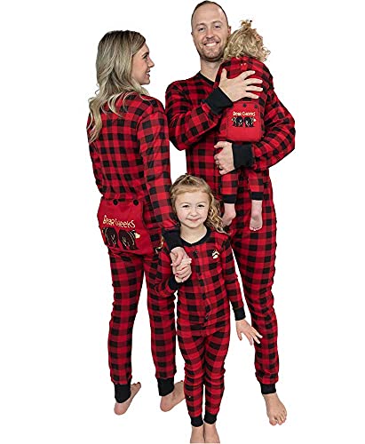 LazyOne Unisex Plaid Bear Cheeks Flapjack All-in-One Erwachsenen XL von Lazy One