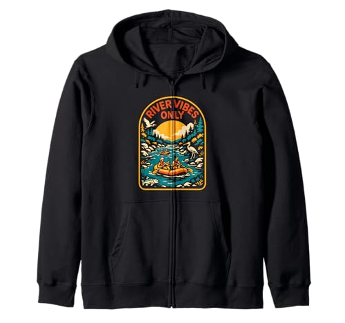 River Float Trip Vibes Only Retro Damen Sommer Kapuzenjacke von Lazy River Float Trips - River Tubing Accessories