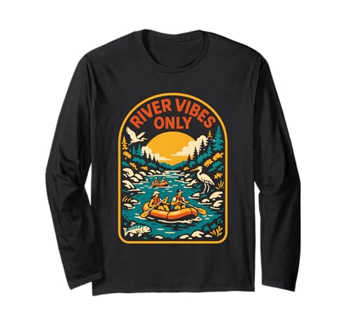 River Float Trip Vibes Only Retro Damen Sommer Langarmshirt von Lazy River Float Trips - River Tubing Accessories