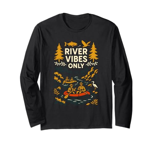 River Float Trip Vibes Only Retro Damen Sommer Langarmshirt von Lazy River Float Trips - River Tubing Accessories