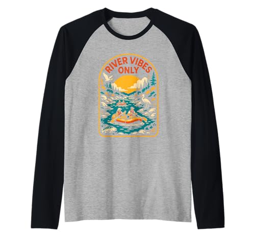 River Float Trip Vibes Only Retro Damen Sommer Raglan von Lazy River Float Trips - River Tubing Accessories