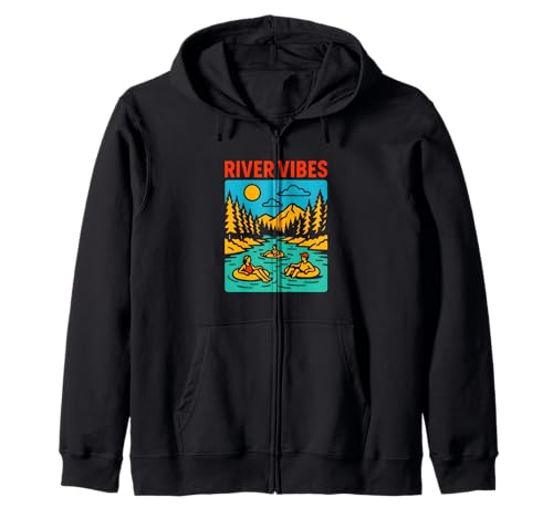 River Float Trip Vibes Retro Damen Fun Kapuzenjacke River Float Trip Vibes Retro Damen Fun Kapuzenjacke von Lazy River Float Trips - River Tubing Accessories