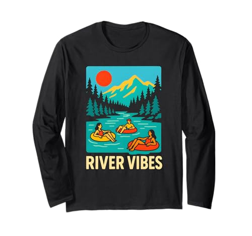 River Float Trip Vibes Retro Damen Fun Langarmshirt River Float Trip Vibes Retro Damen Fun Langarmshirt von Lazy River Float Trips - River Tubing Accessories