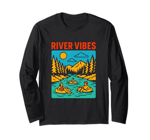 River Float Trip Vibes Retro Damen Fun Langarmshirt River Float Trip Vibes Retro Damen Fun Langarmshirt von Lazy River Float Trips - River Tubing Accessories