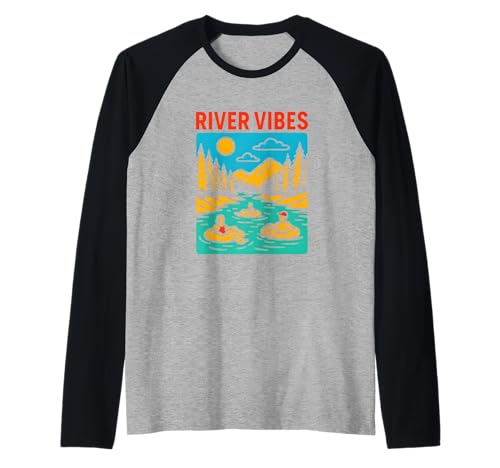 River Float Trip Vibes Retro Damen Fun Raglan River Float Trip Vibes Retro Damen Fun Raglan von Lazy River Float Trips - River Tubing Accessories