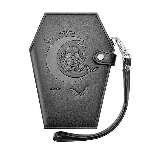 Lazy Skull Große Sarg Geldbörse,Gruselige Goth Geldbörse,Totenkopf Geldbörse für Frauen,Gothic Mond Geldbörse mit Reißverschluss,Schnappverschluss Hexe Geldbörse, schwarz, Modern Lazy Skull Große Sarg Geldbörse,Gruselige Goth Geldbörse,Totenkopf Geldbörse für Frauen,Gothic Mond Geldbörse mit Reißverschluss,Schnappverschluss Hexe Geldbörse, schwarz, Modern von Lazy Skull