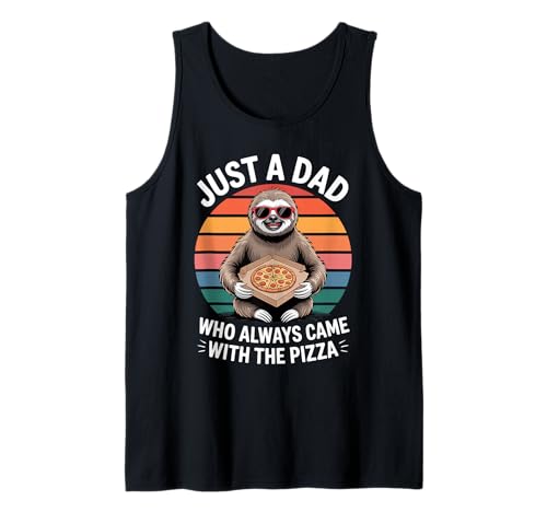 Herren Just a Dad Who Brought Pizza Funny Faultier Tank Top Herren Just a Dad Who Brought Pizza Funny Faultier Tank Top von Lazy Sloth Pizza Dad Retro Funny apparels