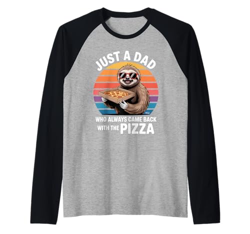 Herren Lustige Faultier-Grafik mit Aufschrift Just a Dad Who Brought Pizza Raglan Herren Lustige Faultier-Grafik mit Aufschrift Just a Dad Who Brought Pizza Raglan von Lazy Sloth Pizza Dad Retro Funny apparels