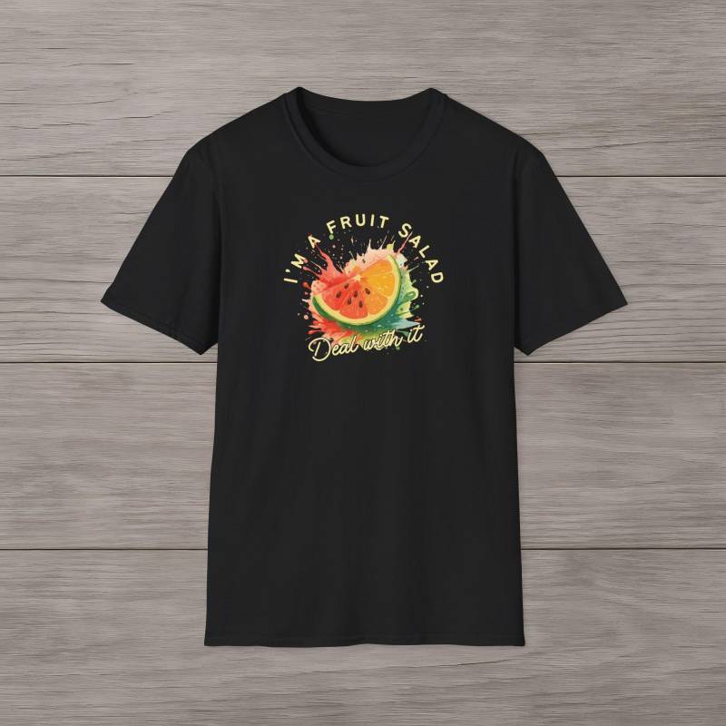 Fruit Salad Shirt - Buntes Statement T-Shirt Mit Spruch Fruchtiges Sommer Splash Unisex Design Für Vielfalt, Selbstakzeptanz & Humor von LazyBlackSheep
