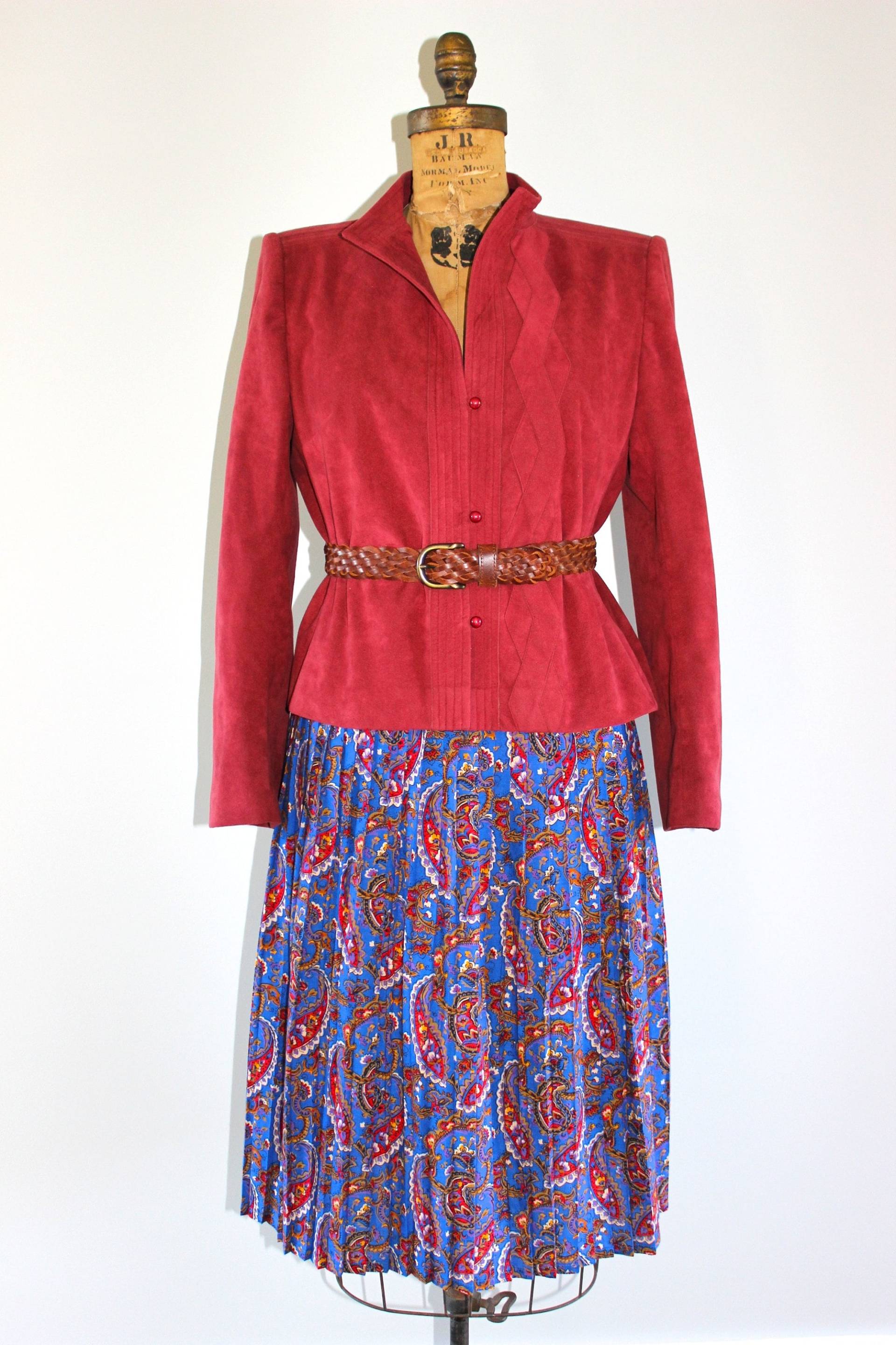 80Er Jahre Plumbego Wildleder-Jacke, Vintage Kleid Jacke, Vintage, Mantel, Damen New Zealand, Größe 10 Us 12 Uk von LazyDayVintageNZ