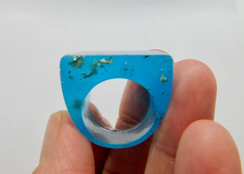 Hellblauer, Grobstrick Ring Mit Blattgoldsprenkeln in Den Größen 6, 8, 9 Us Hellblauer, Grobstrick Ring Mit Blattgoldsprenkeln in Den Größen 6, 8, 9 Us von LazyRtisans