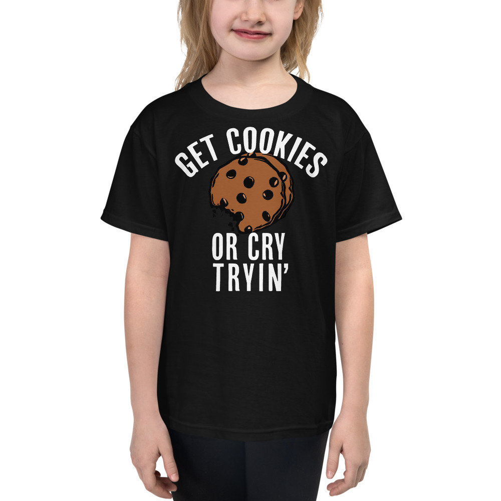 Holen Sie Sich Kekse Oder Weinen Kinder Baumwoll-T-Shirt Holen Sie Sich Kekse Oder Weinen Kinder Baumwoll-T-Shirt von LazySlothApparel