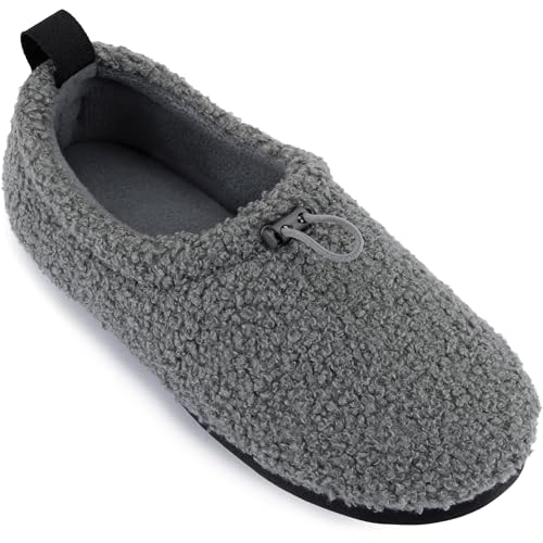 LazyStep Damen Lockige Teddy-Fleece-Hausschuhe, Memory-Schaum, Hausschuhe, für drinnen und draußen, GRAU, 42 EU LazyStep Damen Lockige Teddy-Fleece-Hausschuhe, Memory-Schaum, Hausschuhe, für drinnen und draußen, GRAU, 42 EU von LazyStep