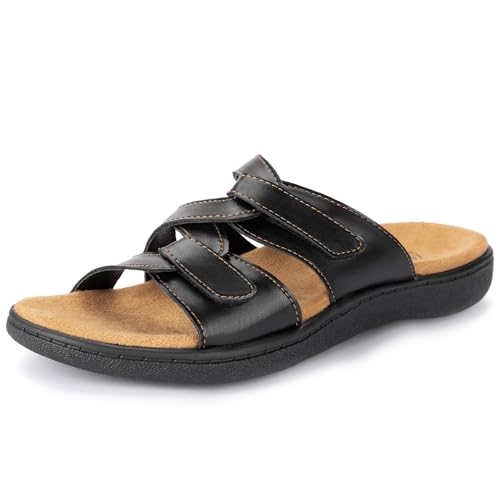 LazyStep Orthopädische Damen-Sandalen mit Fußgewölbeunterstützung und verstellbaren Riemen, glänzend schwarz, 39.5 EU LazyStep Orthopädische Damen-Sandalen mit Fußgewölbeunterstützung und verstellbaren Riemen, glänzend schwarz, 39.5 EU von LazyStep