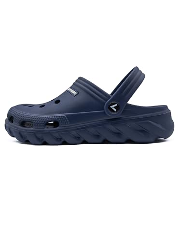 LazyWalk Herren atmungsaktiv Leichtgewicht Clogs Hausschuhe mit Belüftungslöchern | Wasserschuhe für Garten, Strand & Freizeit | rutschfest & Bequem | Navy | Größe 41-42 von LazyWalk