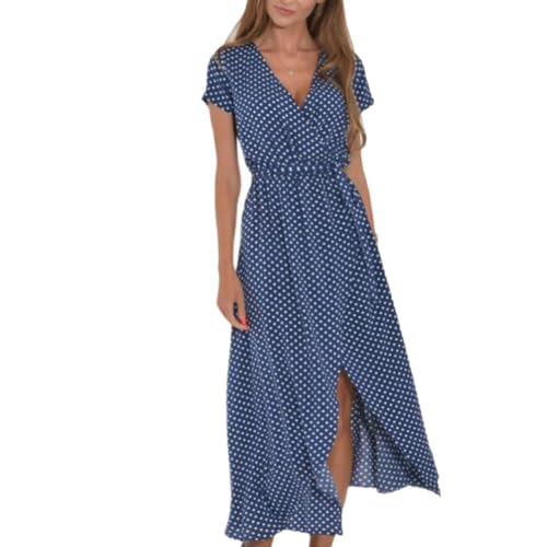 Damen Sommerkleid Elegantes A Linie Kleid Minikleid Knielang Kleid Lange Freizeitkleider Sommer Strand Maxi Dress von Lazz1on