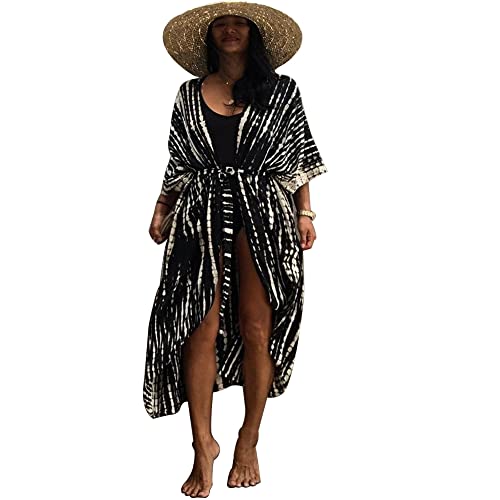 Damen Strandkleid Kaftan Lang Strand Kleid Sommer Lose Strandponcho Bikini Cover Up Elegant Pareos von Lazz1on