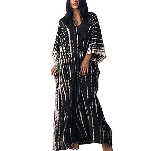 Damen Strandkleid Kaftan Lang Strand Kleid Sommer Lose Strandponcho Bikini Cover Up Elegant Pareos von Lazz1on