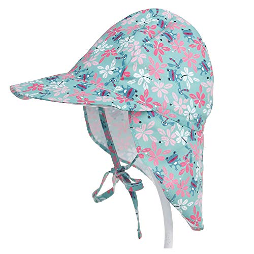 Lazz1on Baby Sonnenhut mit Nackenschutz UV Schutz UPF50+ Jungen Mädchen Sommer Atmungsaktiv Strandhut für Angeln Reise Schwimmbad Outdoor Ausflug Hut von Lazz1on