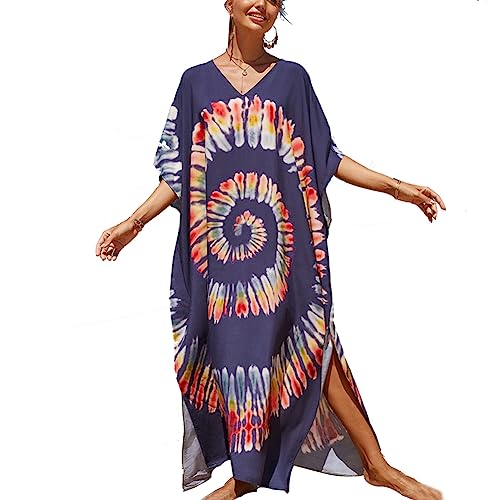 Lazz1on Damen Bohemian Strandkleid Kaftan Nachthemd Maxi Langes Loungewear Vertuschungen Robe Sarong Pareo von Lazz1on