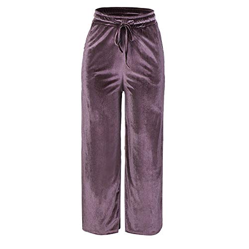 Lazzboy Jogginghose Damen Sporthose Frauen Gold Samt Hose Lose Weites Bein Mit Weitem Causal Pant Lang Yoga Hosen Freizeithose Laufhosen Trainingshose S-6XL (Rosa,L) von Lazzboy Store