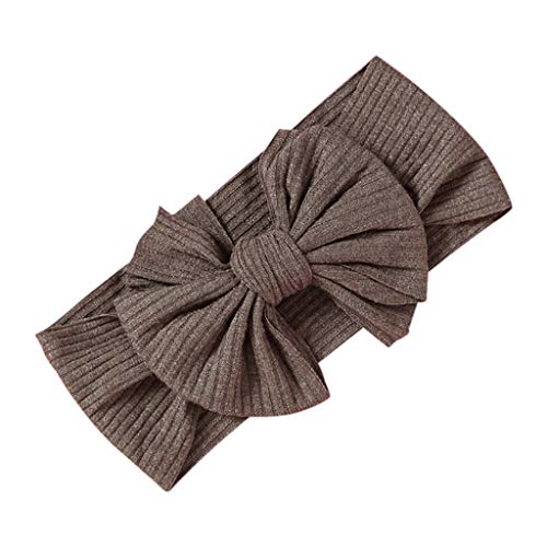 Lazzboy Baby Stirnbänder Mädchen Stretch Gedruckt Turban Stirnband Kopf Verpackung Haarband Girl Infant Feste Haarbänder Und Schleifen Kinderhaarzubehör(Dunkelgrau) von Lazzboy