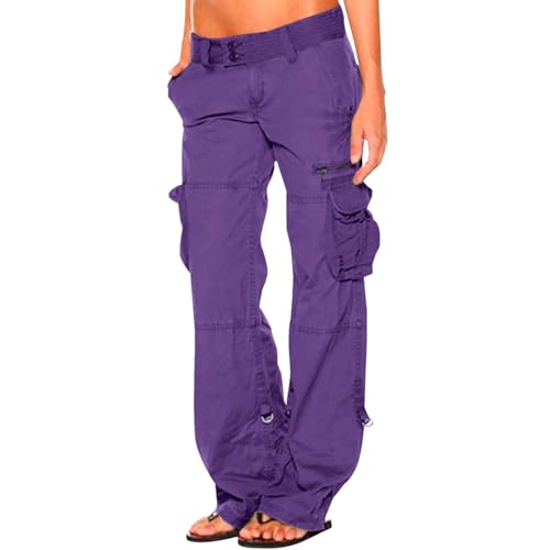Lazzboy Cargohose Damen Baggy Freizeithosen Mit Taschen Lässige Outdoor Ripstop Arbeitshose Mehreren Wanderhose Outdoorhose Streetwear Sweathose Pants Teenager Mädchen (Blau,3XL) von Lazzboy