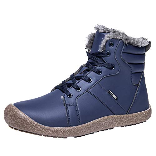 Lazzboy Damen Winterstiefel Gefüttert Winter Schneestiefel Schlupfstiefel (Blau,38.5) von Lazzboy