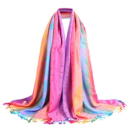 Lazzboy Frauen Lady Fashion Folk-custom Retro Quaste Schal Wrap Travel Schals Damen Pashmina Stola Für Schultertuch Eleganter Mit Floralem Muster In Vielen Farben(C) von Lazzboy