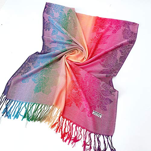 Lazzboy Frauen Lady Fashion Folk-custom Retro Quaste Schal Wrap Travel Schals Damen Pashmina Stola Für Schultertuch Eleganter Mit Floralem Muster In Vielen Farben(T) von Lazzboy