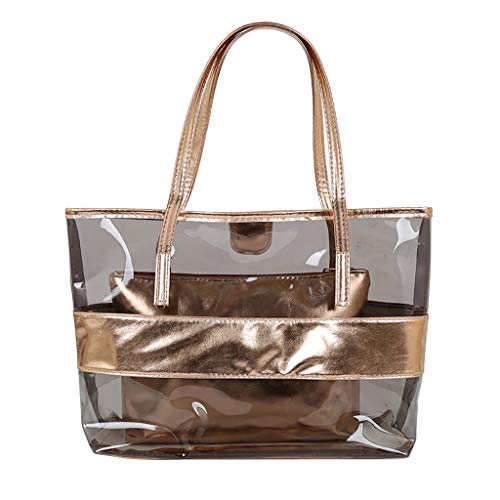 Lazzboy Frauen Transparent Wild Cute Messenger Schultertasche Handtasche Damenhandtaschen Koreanische Version All-matched Farbe Gelee Paket Transparente Tasche Umhängetasche(Khaki) von Lazzboy