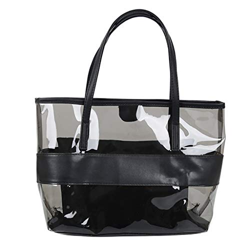 Lazzboy Frauen Transparent Wild Cute Messenger Schultertasche Handtasche Damenhandtaschen Koreanische Version All-matched Farbe Gelee Paket Transparente Tasche Umhängetasche(Schwarz) von Lazzboy