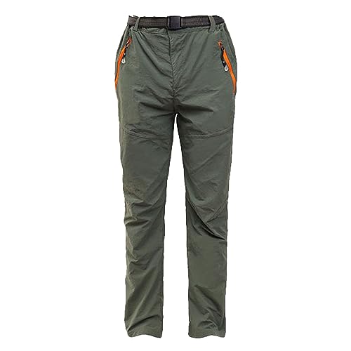 Lazzboy Jogginghose Damen Lang Schnell Trocknende Wind Und Regenfeste Outdoor-Sporthose Für Zum Bergsteigen Wanderhose Wasserdicht Skihose Softshellhose Winddicht Trekkinghose (Armeegrün,4XL) von Lazzboy