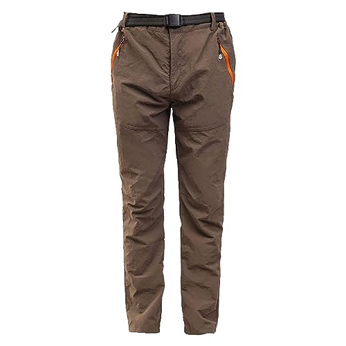 Lazzboy Jogginghose Damen Lang Schnell Trocknende Wind Und Regenfeste Outdoor-Sporthose Für Zum Bergsteigen Wanderhose Wasserdicht Skihose Softshellhose Winddicht Trekkinghose (Kaffee,4XL) von Lazzboy