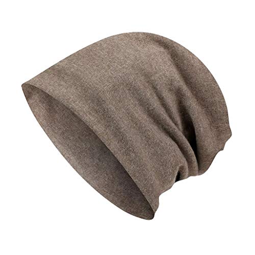 Lazzboy Männer Frauen Plain Strickmütze Mütze Winter Herbst Baumwolle Einfarbig Unisex Hut Beanie, Zweilagige Feinstrick Warm Und Dünn(Khaki) von Lazzboy