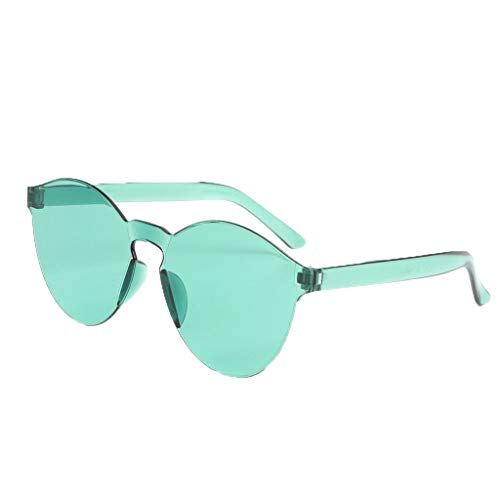 Lazzboy Randlose Transparente Brille Europa Und Amerika Candy Color Paar Sonnenbrillen Runde Hippie Sonnenbrille John 60's Stil Kreis Farbige Gläser(D) von Lazzboy