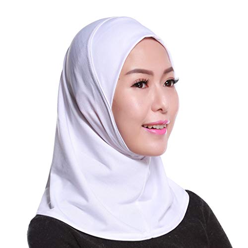 Lazzboy Schal Beading India Hat Muslim Ruffle Cancer Chemo Wrap Cap Scarf Hijab Kopftuch Für Muslimische Frauen Kopfbedeckung Solide Weiche Maxi(Weiß) von Lazzboy
