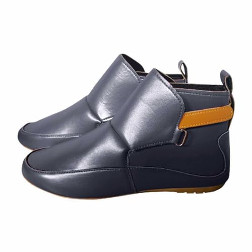 Lazzboy Stiefel Damen Winter Damenstiefel Herbst Stiefeletten Round Toe Low Wedge Heel Schuhe Outdoor Warm Winterschuhe Gefüttert Winterstiefel Shoes Ankle Boots (Grau,42) von Lazzboy