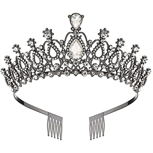 Lazzboy Stirnbänder Für Frauen Crown Stirnband Kopfbedeckung Haarschmuck Dekor Damen Little Girls Brautbraut Prinzessin Geburtstag Hochzeitsfest Prom Halloween Kostümparty (Silber) von Lazzboy