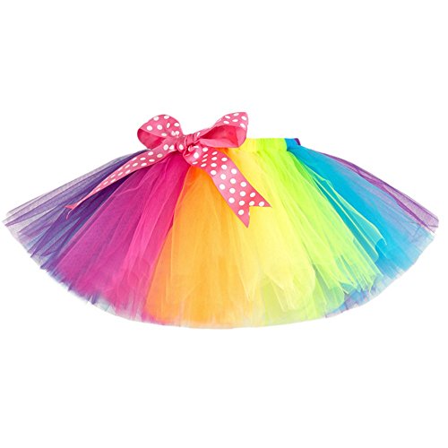 Lazzboy Tutu Kostüm Rock Kinder Mädchen Tüll Party Dance Ballett Kinder Regenbogen (M) von Lazzboy