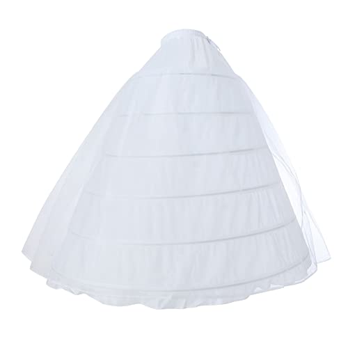 Lazzboy Unterröcke Für Damen 6 Reifen A-Linie Hochzeitskleid Petticoat Unterrock Brautkleid Reifrock Kleid Hochzeit Für Hochzeitskleider Ballkleider Abendkleider Promkleider (Weiß) von Lazzboy