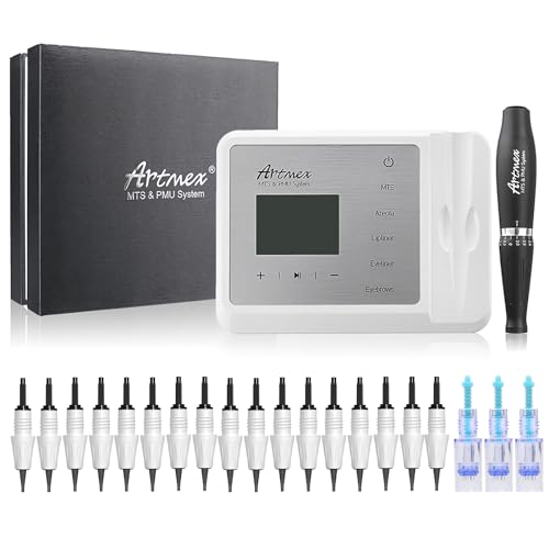 Permanent Make-up Maschine Tatoo Machine Artmex V9 mit 20 Ersatz-Nadelkassetten, Professionelles Microblading-Stift-Set für Augenbrauen, Lidstrich, Lippen, Areola-Tattoo und Hautpflegebehandlung Permanent Make-up Maschine Tatoo Machine Artmex V9 mit 20 Ersatz-Nadelkassetten, Professionelles Microblading-Stift-Set für Augenbrauen, Lidstrich, Lippen, Areola-Tattoo und Hautpflegebehandlung von Lazzybeauty