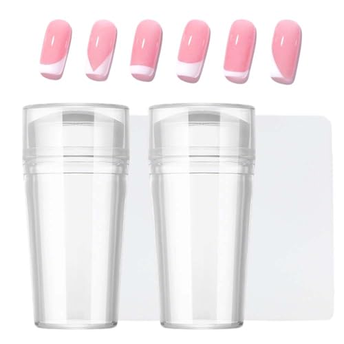 French Manicure Stamp Set, Schablonen & Silikon Stempel, Professionelles Nageldesign Kit für Perfekte French Nails, Ideal für DIY Maniküre & Kreative Nagelgestaltung, Nagel Stempel (2) von Lbotr